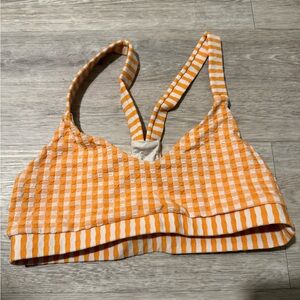 The Upside Orange and White Striped Bralette